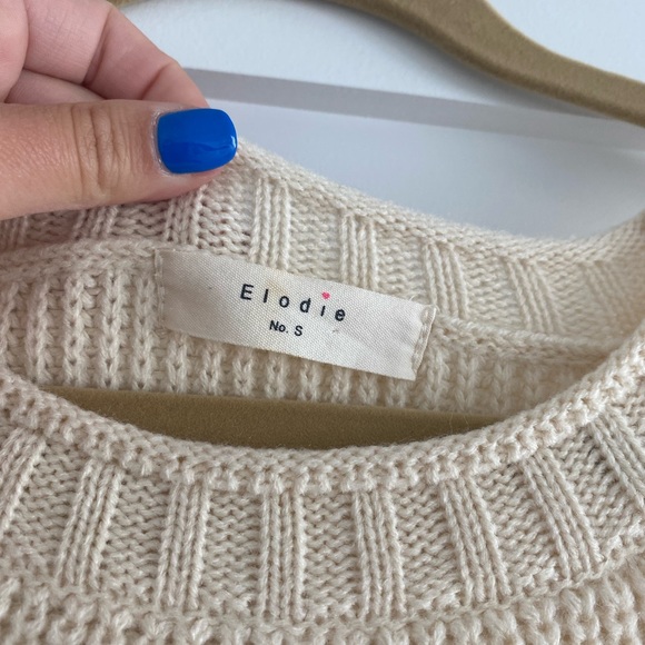 Elodie cream sweater with cut outs on the sleeves - Picture 2 of 2